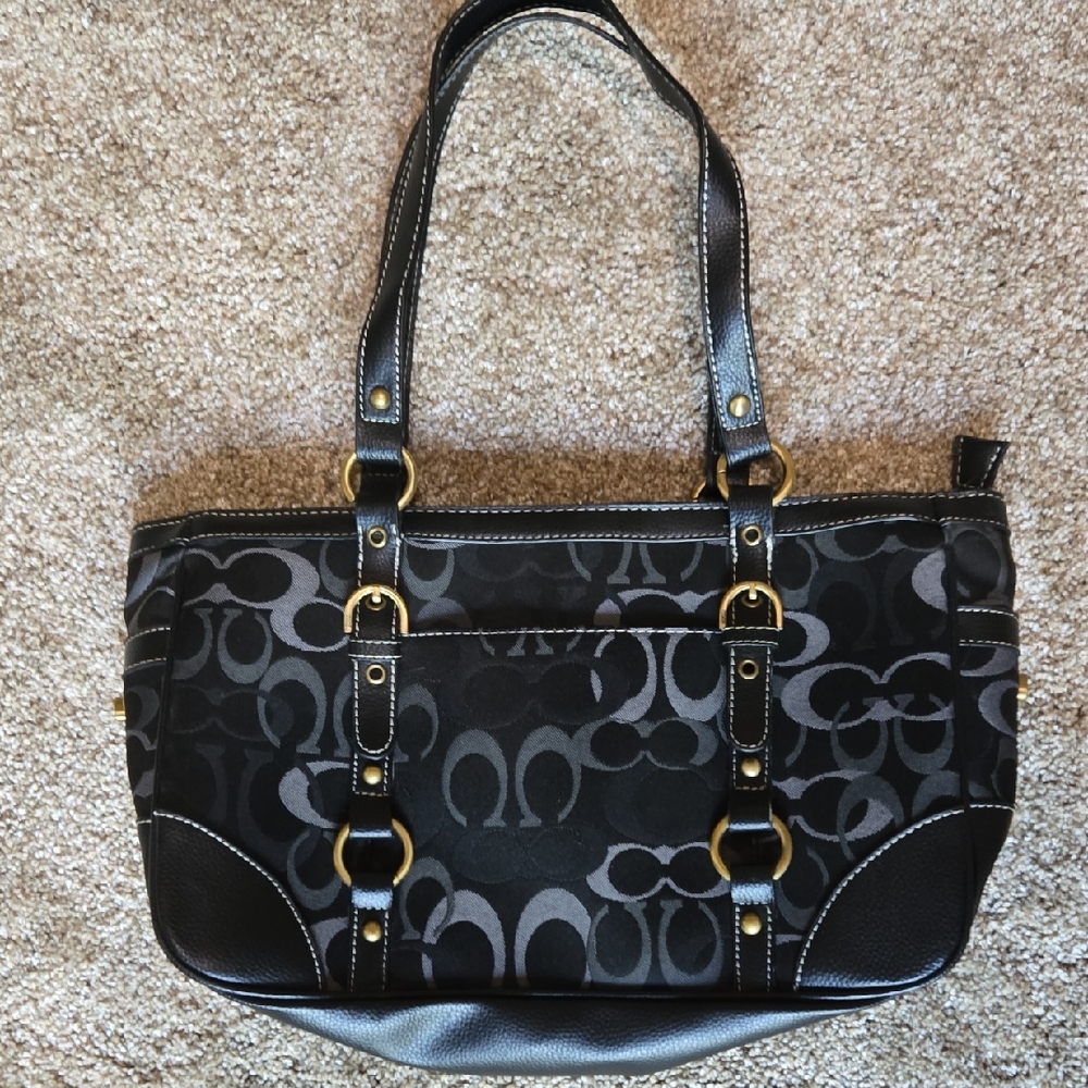 Imitation Designer Black and Gray Shoulder Bag